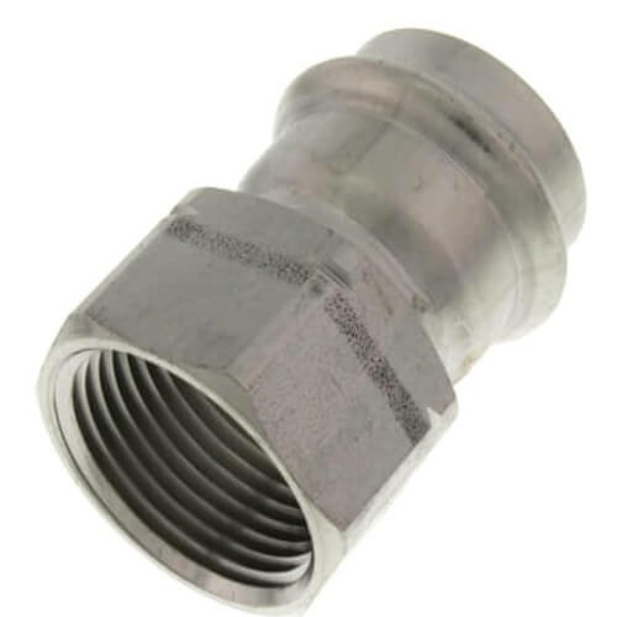 Plumbing Viega Propress 304 Stainless Steel Fittings | 1-1/4" Propress 304 Stainless Female Adapter W/ Fkm Seal (P X Fnpt)