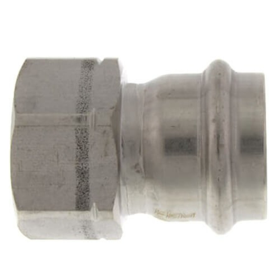 Plumbing Viega Propress 304 Stainless Steel Fittings | 1-1/4" Propress 304 Stainless Female Adapter W/ Fkm Seal (P X Fnpt)