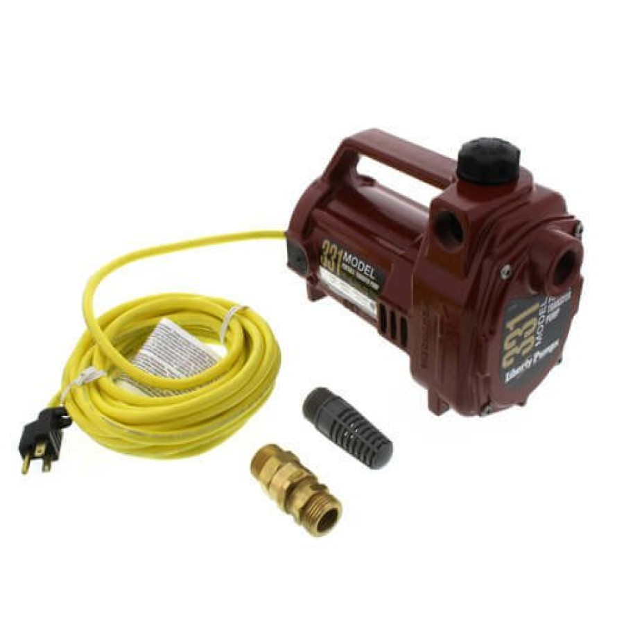 Plumbing Liberty Pumps Drain & Utility Pumps | 1/2 Hp Portable Aluminum Transfer Pump (Garden Hose Connection) - 115V - 20 Ft Cord