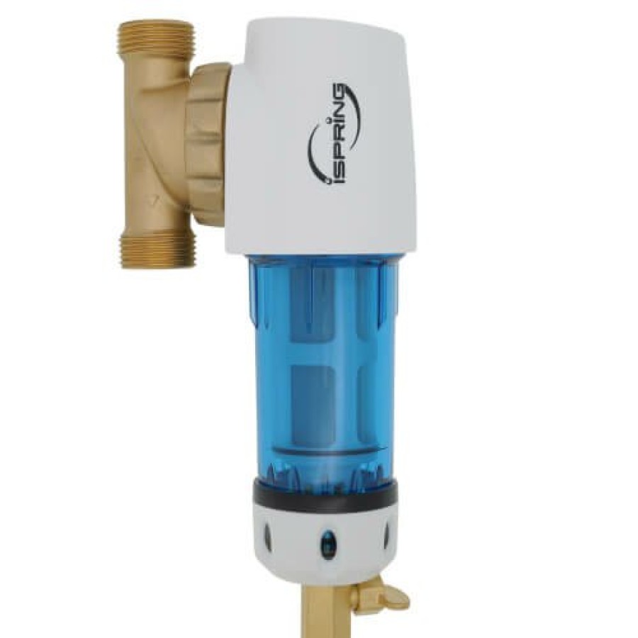 Plumbing iSpring Specialty Filters & Housings | 50 Micron Reusable Spin-Down Sediment Water Filter W/ Scraper, 1" Mnpt, 3/4" Fnpt (20 Gpm)