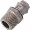 Plumbing Viega Propress 304 Stainless Steel Fittings | 3/4" X 1" Propress 304 Stainless Male Adapter W/ Fkm Seal (P X Mnpt)