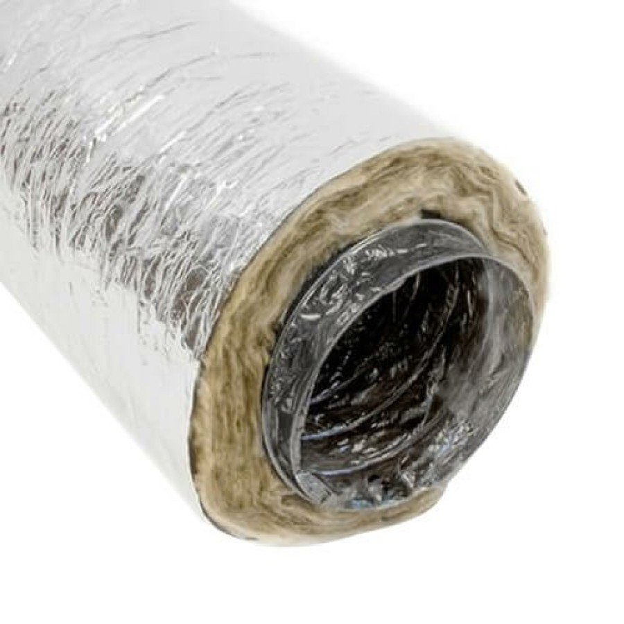 Hvac H&C Flex Metalized Jacket Air Ducts | 10" X 25' F216 Insulated Flex Duct (Silver Jacket)