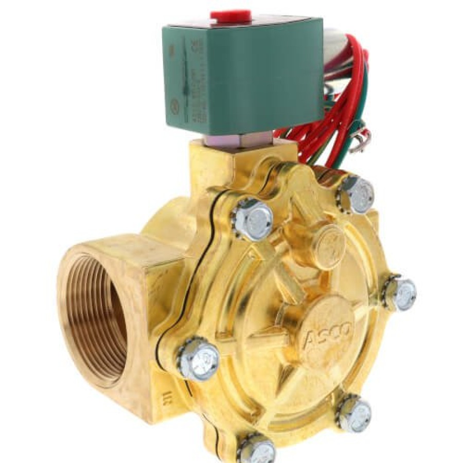 Valves Asco RedHat Pilot Operated Solenoid Valves | 1-1/2" Normally Closed Solenoid Valve, 22.5 Cv (120V)