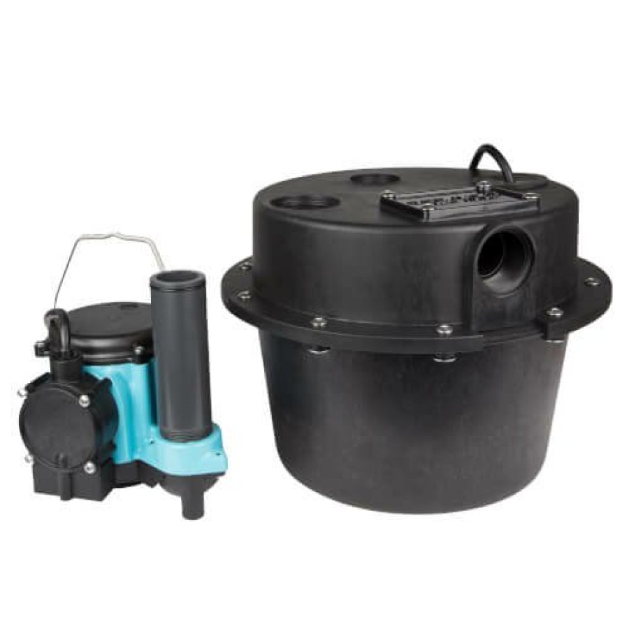 Plumbing Little Giant Sump Pumps | Wrsc-6 1/3 Hp, 45 Gpm @ 5' - Submersible Utility Pump, Water Removal System W/ 3-1/2 Gal. Tank & 8Ft Power Cord