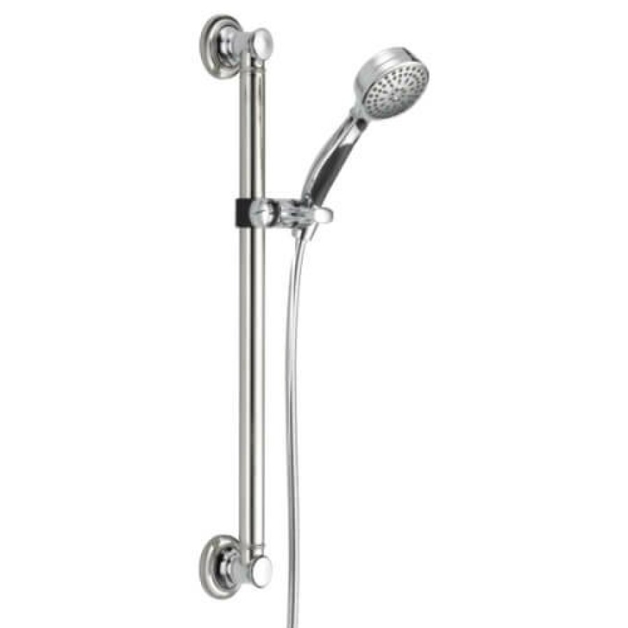 Plumbing Delta Showers | Activtouch 9-Setting Hand Shower W/ Traditional Slide Bar/Grab Bar