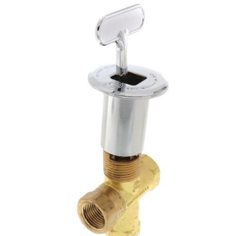 Heating Quarter Ball Log Lighters | Universal Gas Log Lighter Valve W/ Key & Nut, Chrome Escutcheon