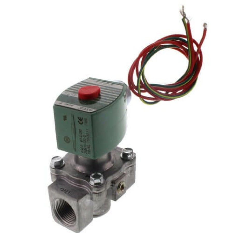 Heating Asco RedHat Combustion Solenoid Valves | 3/4" 2-Way Normally Closed Gas Shutoff Valve, 12Vdc (512,000 Btu)