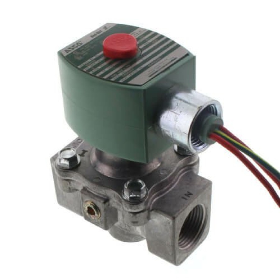 Heating Asco RedHat Combustion Solenoid Valves | 3/4" 2-Way Normally Closed Gas Shutoff Valve, 12Vdc (512,000 Btu)