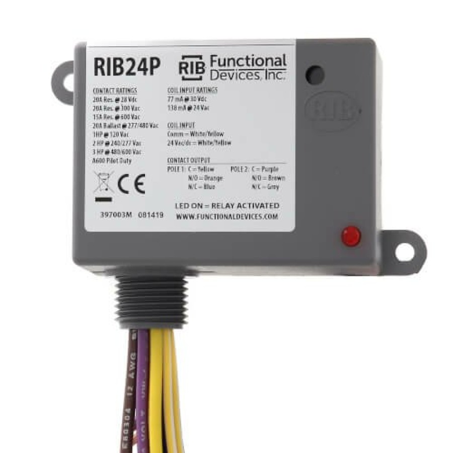 Electrical Functional Devices Fan Relays | Enclosed Relay 20 Amp Dpdt W/ 24 Vac/Dc Coil