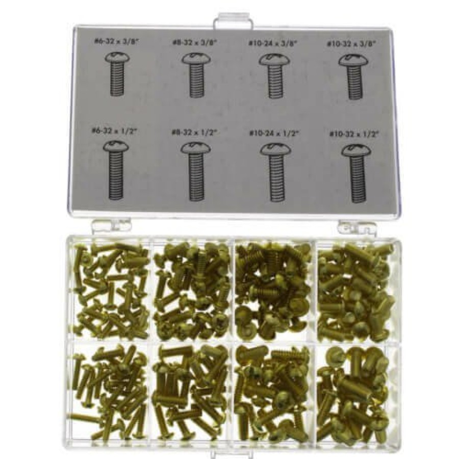 Plumbing Jones Stephens Nuts & Washers | 208 Piece Solid Brass Bibb Screw Assortment Kit