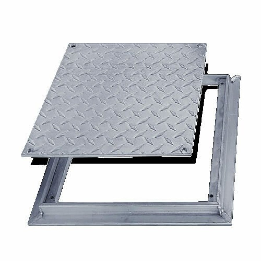 Plumbing Acudor Floor Doors | 12" X 12" (Frame Opening) Fd-8060 Non Hinged: Flush Diamond Plate Floor Door