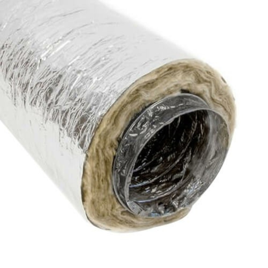 Hvac H&C Flex Metalized Jacket Air Ducts | 18" X 25' F214 Insulated Flex Duct (Silver Jacket)