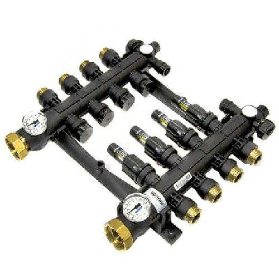 Pex Uponor (Wirsbo) Uponor (Wirsbo) Ep Radiant Heat Manifolds | 4-Loop Ep Radiant Heat Manifold Assembly W/ Flow Meters