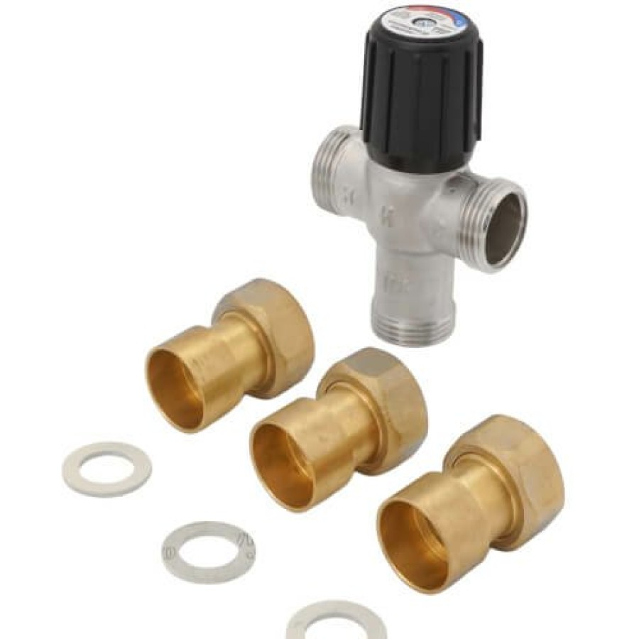 Heating Resideo Braukmann Mixing Valves | 1" Union Sweat Mixing Valve, 70-180 F (Heating Only)