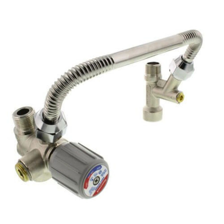 Heating Resideo Braukmann Mixing Valves | Directconnect Water Heater Kit W/ 3/4'' Mixing Valve, 8'' Ss Corrugated Hose Connector (Lead Free)