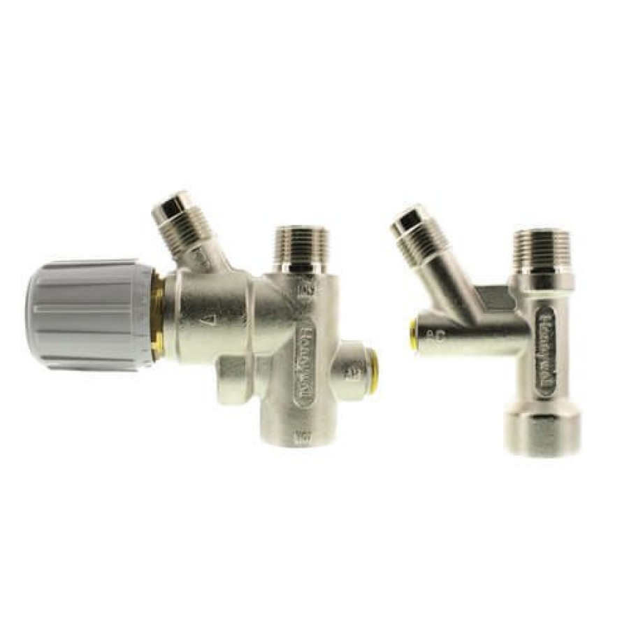 Heating Resideo Braukmann Mixing Valves | Directconnect Water Heater Kit W/ 3/4'' Mixing Valve, 8'' Ss Corrugated Hose Connector (Lead Free)