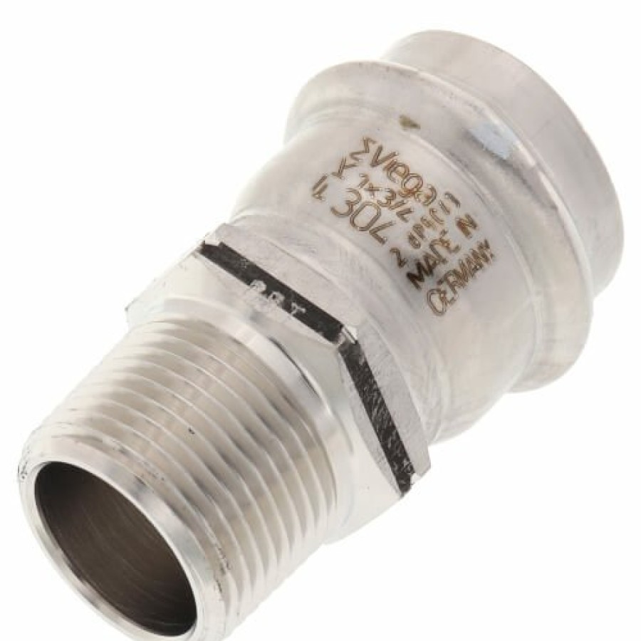 Plumbing Viega Propress 304 Stainless Steel Fittings | 1" X 3/4" Propress 304 Stainless Male Adapter W/ Fkm Seal (P X Mnpt)