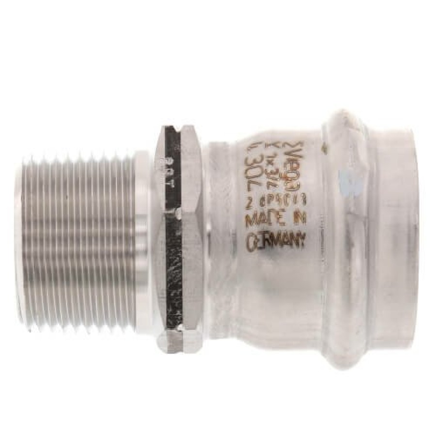 Plumbing Viega Propress 304 Stainless Steel Fittings | 1" X 3/4" Propress 304 Stainless Male Adapter W/ Fkm Seal (P X Mnpt)