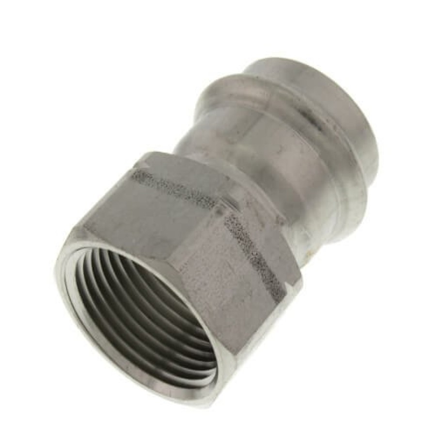 Plumbing Viega Propress 304 Stainless Steel Fittings | 1" Propress 304 Stainless Female Adapter W/ Fkm Seal (P X Fnpt)