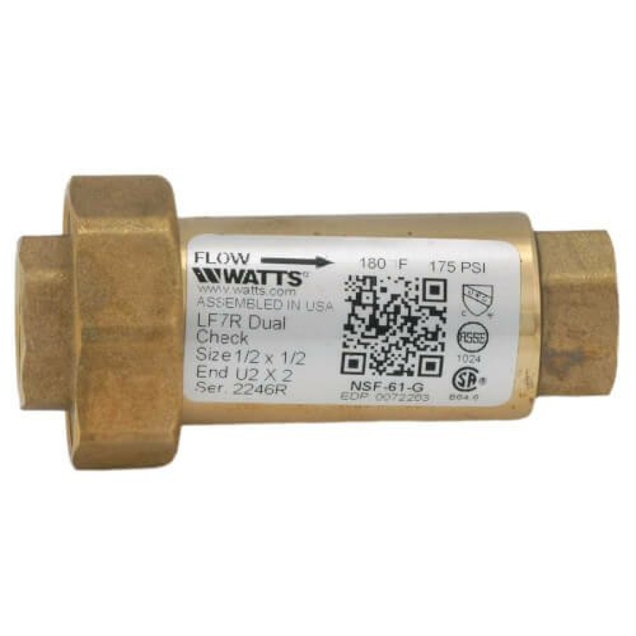 Plumbing Watts Dual Checks | 1/2" Lf7U2-2 Dual Check Valve (Lead Free)