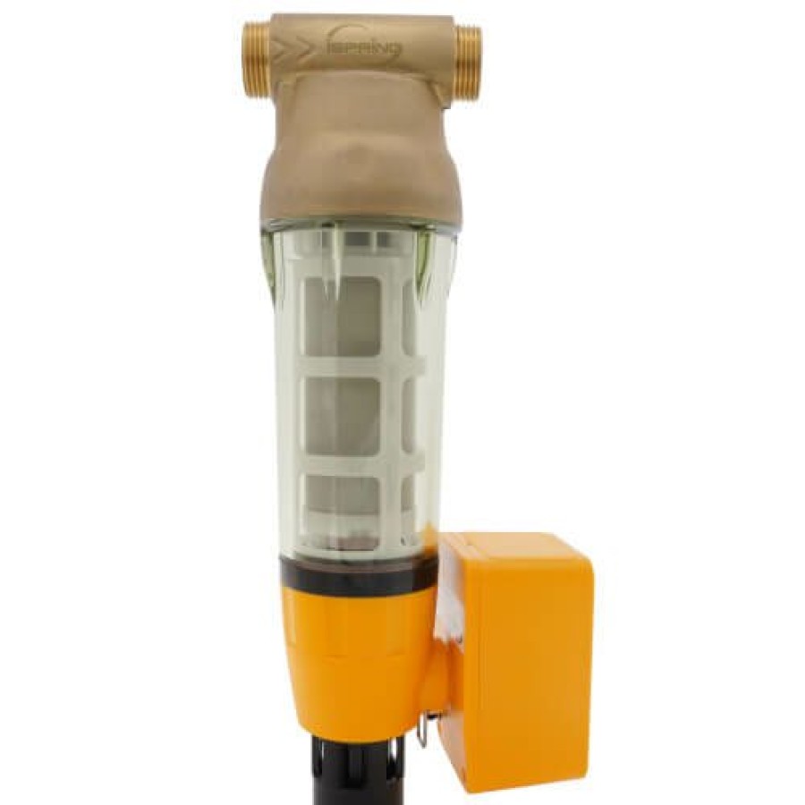 Plumbing iSpring Specialty Filters & Housings | 50 Micron Reusable Spin Down Sediment Water Filter W/ Scraper & Touch-Screen, 1" Mnpt, 3/4" Fnpt (35 Gpm)