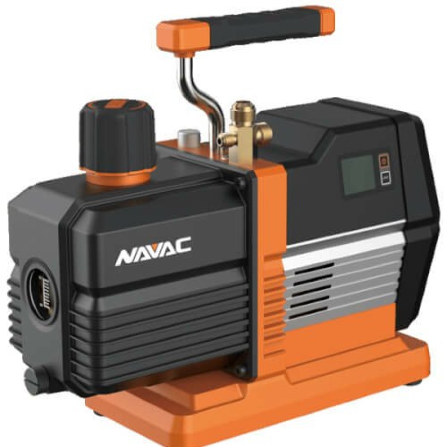 Hvac Navac Vacuum Pumps | Dual Stage Smart Vacuum Pump W/ Digital Control, Master Series (6 Cfm)