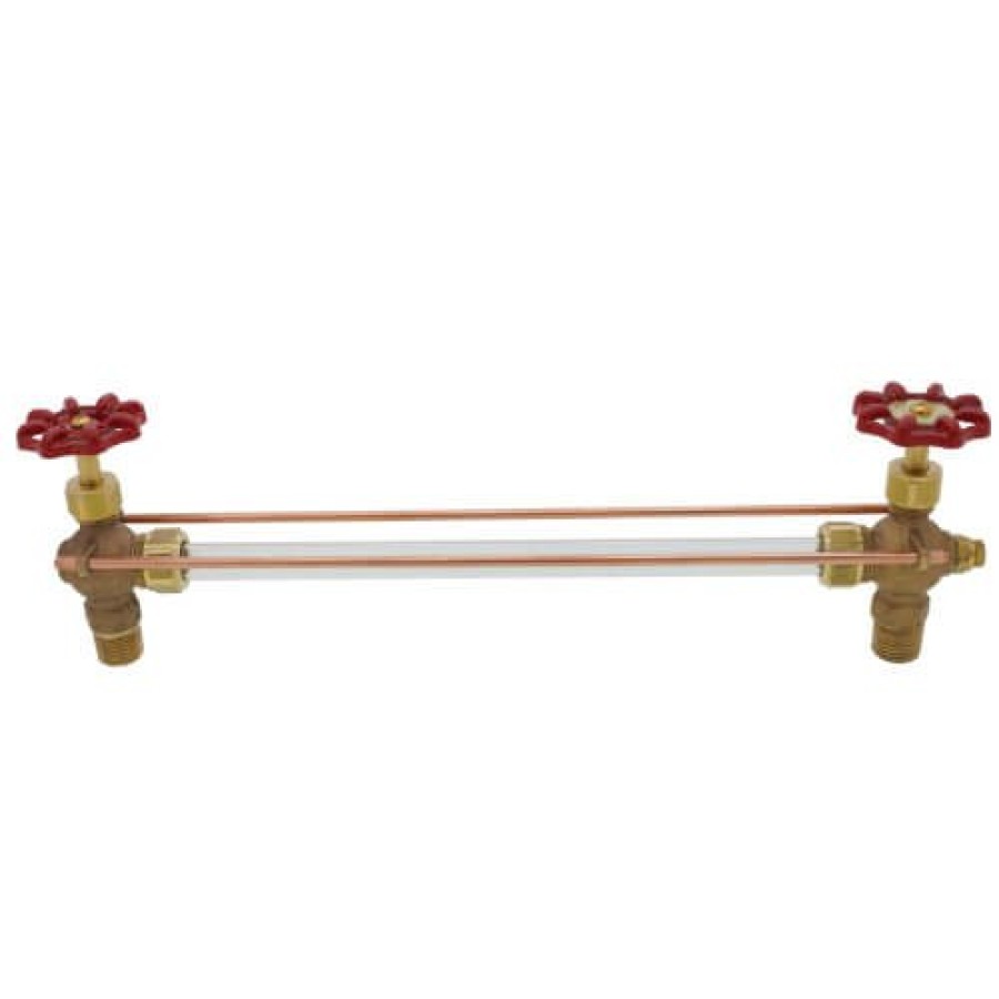 Heating Apollo Valves Steam Heating Specialties | 1/2" Heavy Composition Water Gauge W/ 12" Glass & Rod (W/ Auto Ball Valve)