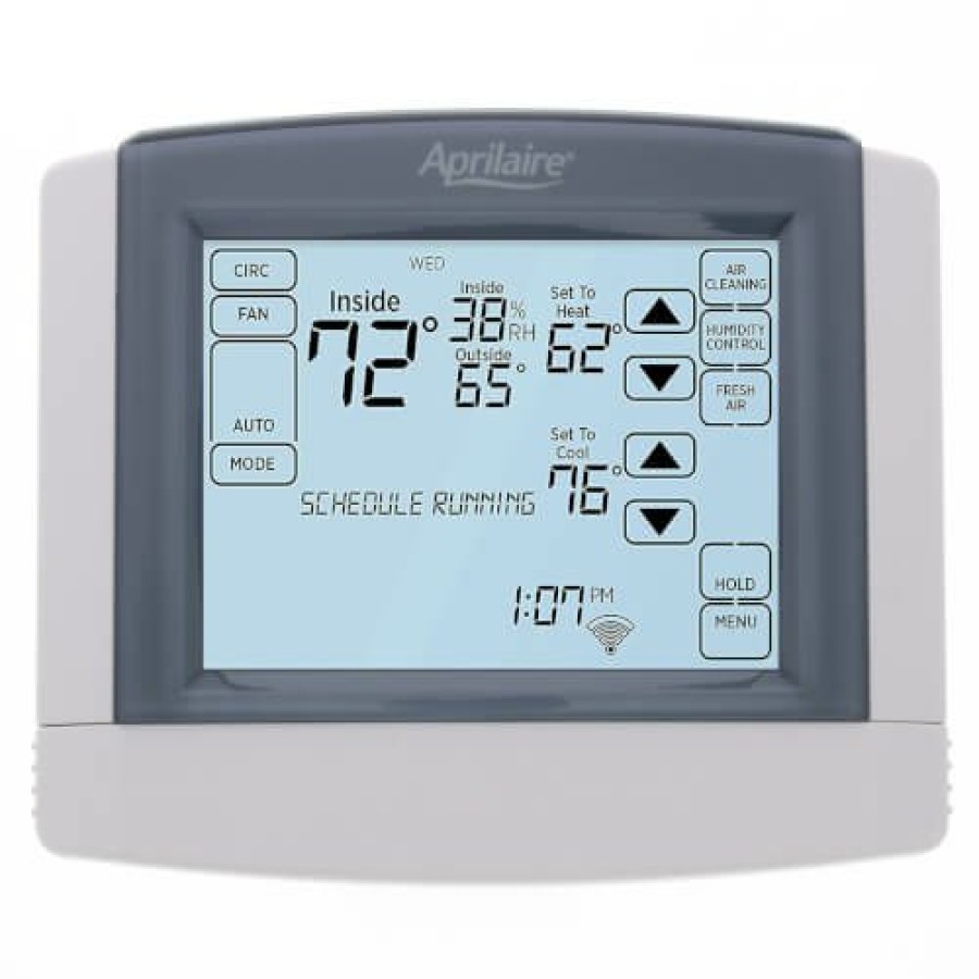 Thermostats Aprilaire | Touchscreen Multi-Stage 2H/2C Or 4H/2C Prog. Thermostat W/ Humidity Or Ventilation Control