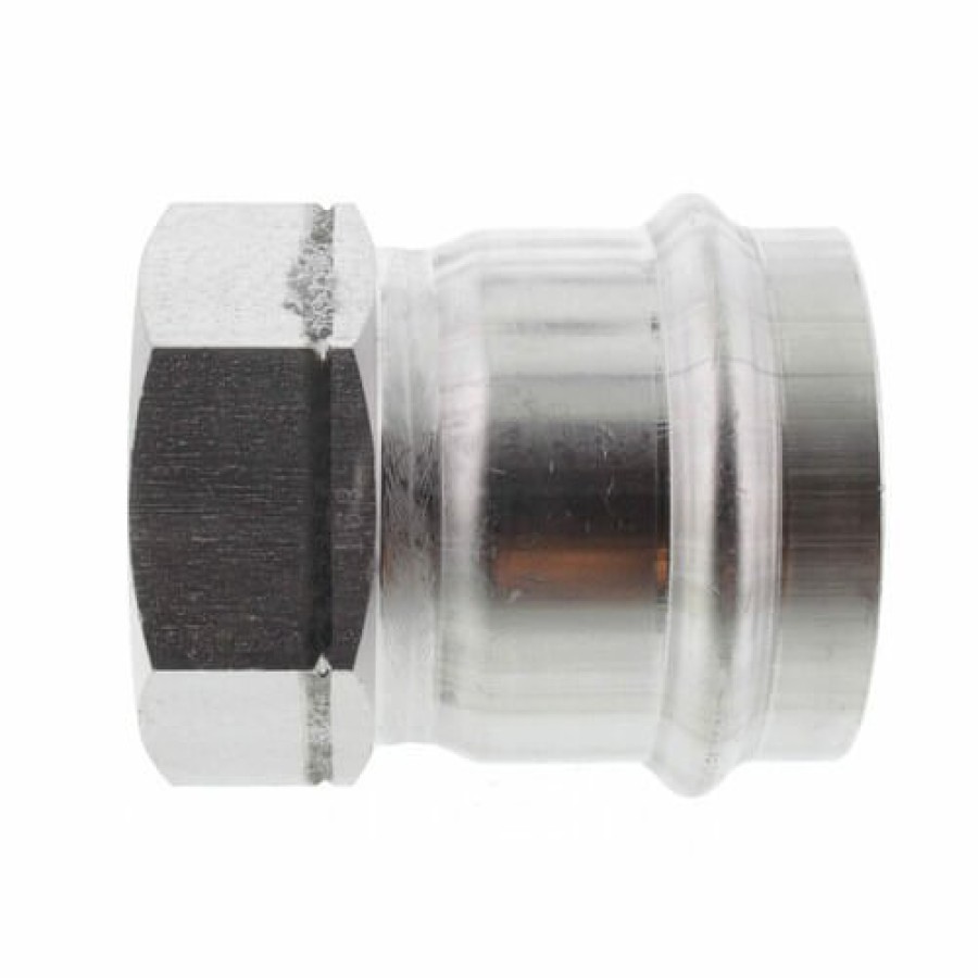 Plumbing Viega Propress 304 Stainless Steel Fittings | 2" X 1-1/2" Propress 304 Stainless Female Adapter W/ Fkm Seal (P X Fnpt)