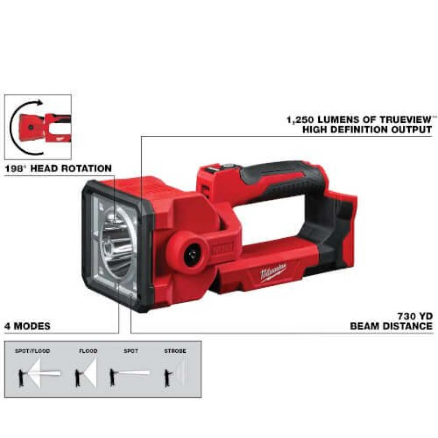 Plumbing Milwaukee Work Lights And Flashlights | M18 Search Light (Tool Only)