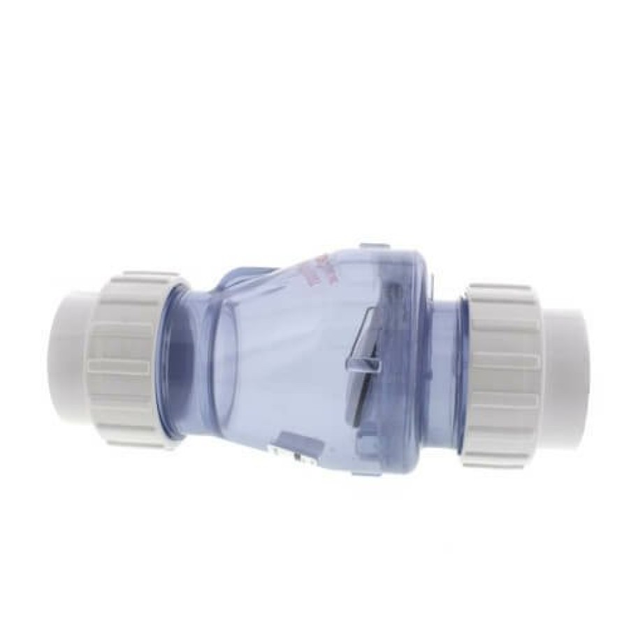 Plumbing Zoeller Pump Accessories | 2" Pvc "Quiet Check" Solvent Weld W/ Union Check Valve (Clear Valve Body)