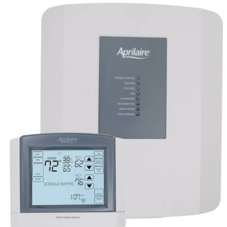 Thermostats Aprilaire | Home Comfort Control Programmable 3H/3C Or 4H/2C Heat Pump Thermostat W/ Humidity, Air Purity & Freshness Management