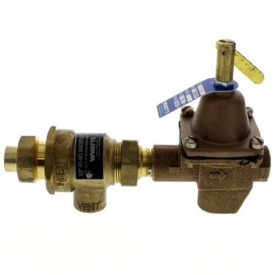 Heating Watts Combo Pressure Valves | B911S, 1/2" Bronze Combination Fill Valve & Backflow Preventer (Sweat X Npt)