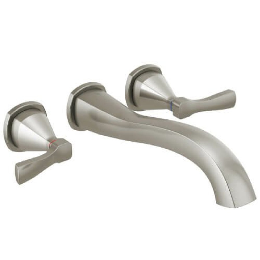 Plumbing Delta Bathtub Faucets | Stryke 2-Handle Wall Mounted Tub Filler (Stainless Steel)