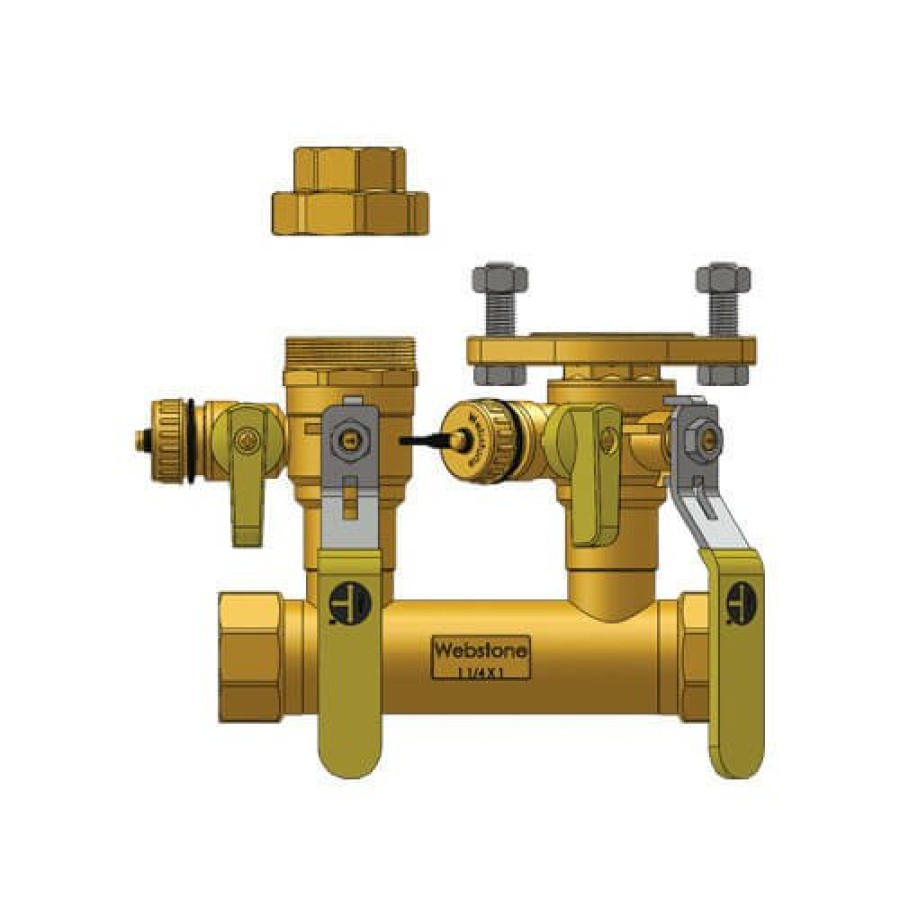 Heating Webstone Hydro-Core Manifolds | 1-1/4" Fip X 1" Hydro-Core Right Manifold Kit W/ 1" Ips Union Connection