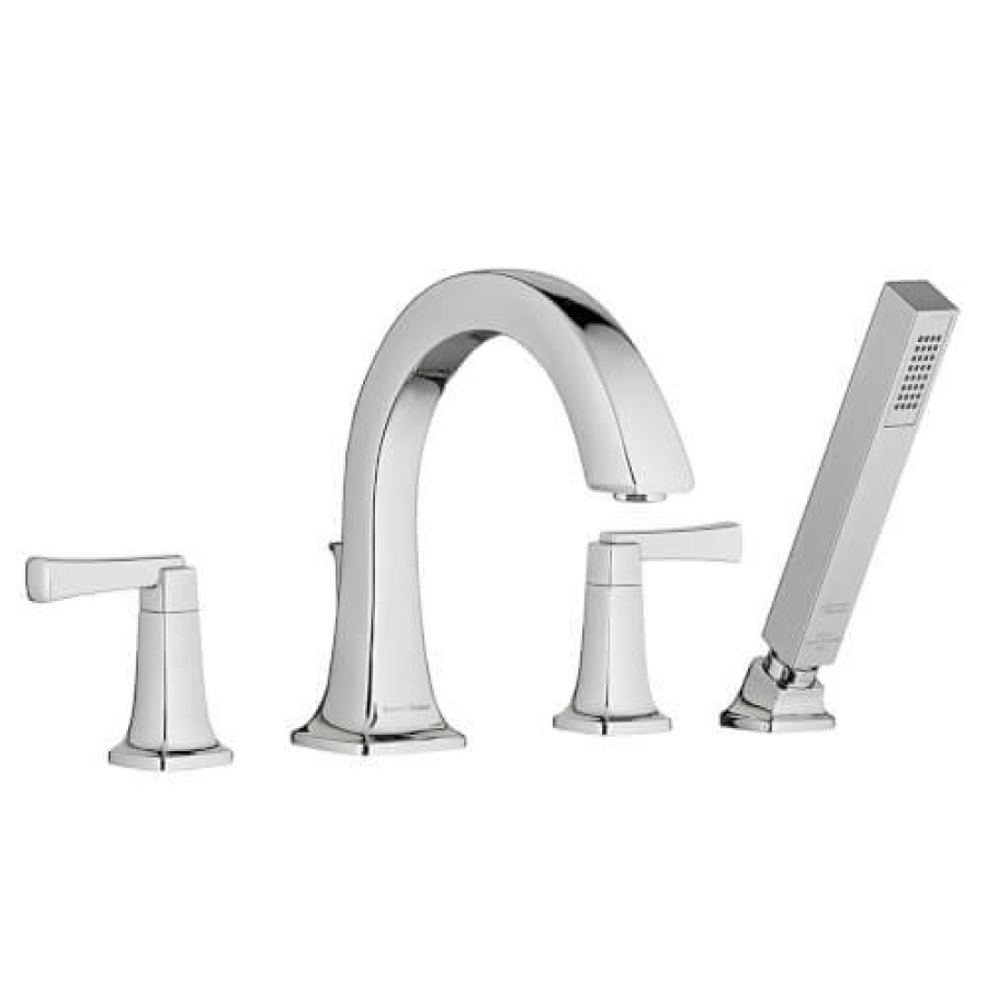 Plumbing American Standard Bathtub Faucets | Townsend Bathtub Faucet With Lever Handles And Personal Shower For Flash Rough-In Valve (Polished Chrome)