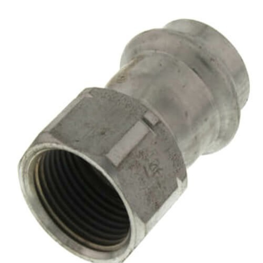 Plumbing Viega Propress 304 Stainless Steel Fittings | 1" X 1/2" Propress 304 Stainless Female Adapter W/ Fkm Seal (P X Fnpt)