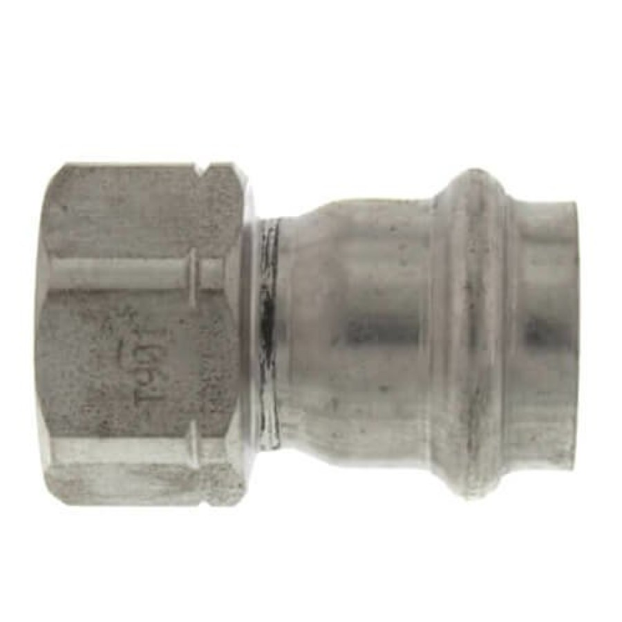 Plumbing Viega Propress 304 Stainless Steel Fittings | 1" X 1/2" Propress 304 Stainless Female Adapter W/ Fkm Seal (P X Fnpt)