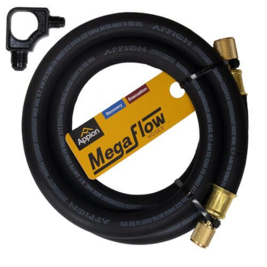 Hvac Appion Appion Tools | 1/2" Megaflow High-Speed Evacuation Hose, 6', 3/8" X 1/4" Flare (Black)