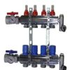 Pex Mr. PEX Mr. Pex Manifolds | 4 Loop 1-1/2" Chrome Plated Brass Manifold W/ Flowmeter & Ball Valve (Fully Assembled)