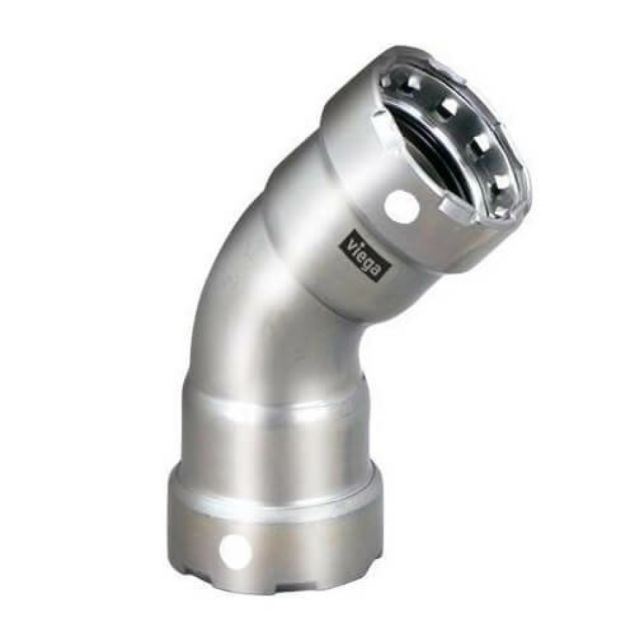 Plumbing Viega Megapress 304 Stainless Steel Fittings | 3/4" Megapress 304 Stainless Steel 45-Degree Elbow