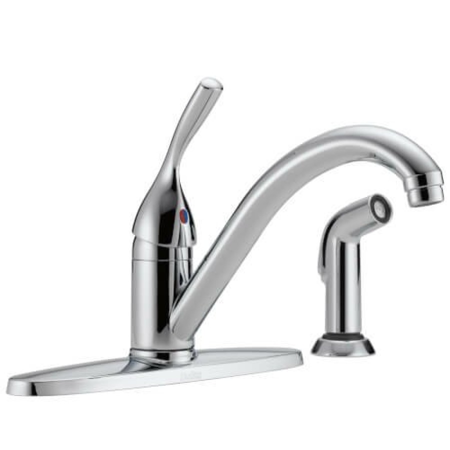 Plumbing Delta | Classic Single Handle Kitchen Faucet With Spray (Dst)