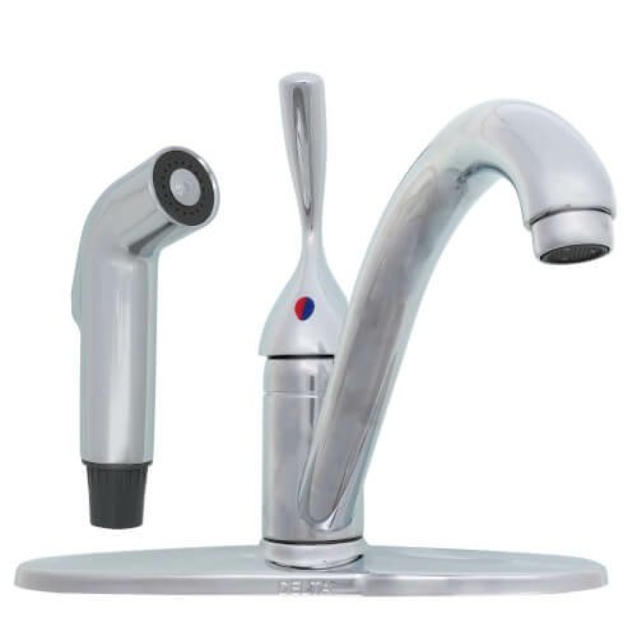 Plumbing Delta | Classic Single Handle Kitchen Faucet With Spray (Dst)