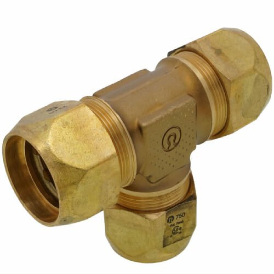 Heating TracPipe Tracpipe Csst Fittings | 3/4" Autosnap Brass Tee