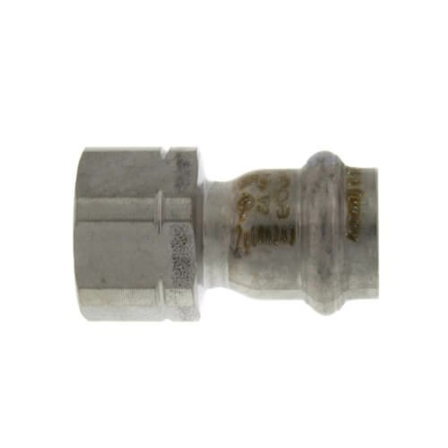 Plumbing Viega Propress 304 Stainless Steel Fittings | 1/2" Propress 304 Stainless Female Adapter W/ Fkm Seal (P X Fnpt)