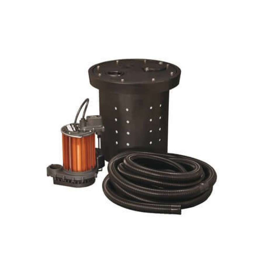 Plumbing Liberty Pumps Sump Pumps | Crawl Space Sump Kit, 1/3 Hp, W/ Basin, Hose Kit & Cover