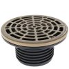 Plumbing Sioux Chief Floor Drains | Pvc Finishline Round Adjustable Finish Fixture Floor Drain, Nickel Bronze Strainer W/ 5.5 Top (Hub)