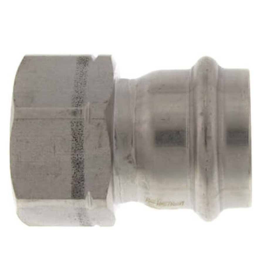 Plumbing Viega Propress 304 Stainless Steel Fittings | 1-1/2" Propress 304 Stainless Female Adapter W/ Fkm Seal (P X Fnpt)