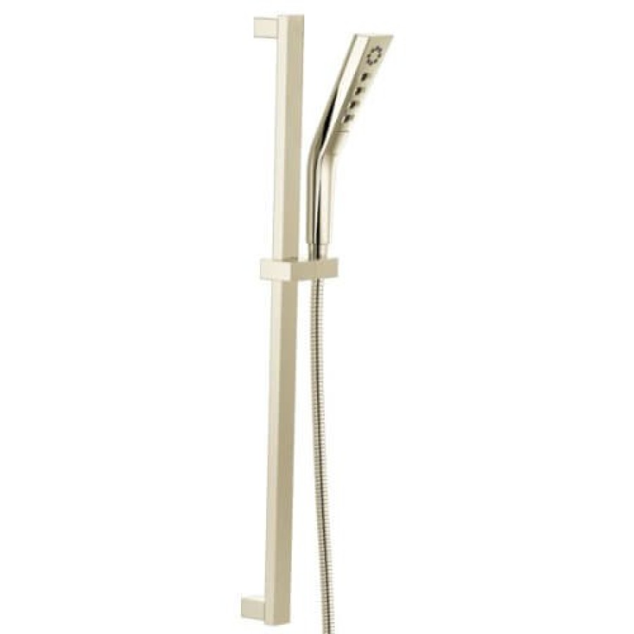 Plumbing Delta Showers | H2Okinetic 3-Setting Slide Bar Hand Shower (Lumicoat Polished Nickel)