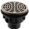 Plumbing Sioux Chief Floor Drains | 2" X 3" Pvc On-Grade Schedule 40 Adjustable Floor Drain W/ Nickel Bronze Strainer (Hub)